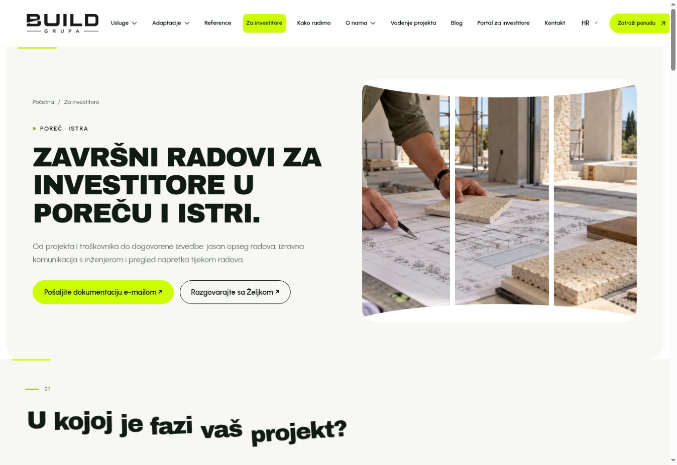 Stvarni prikaz podstranice: Za investitore